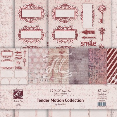 1/2 набора односторонней  бумаги для скрапбукинга Tender Motion Collection, 30*30 см.