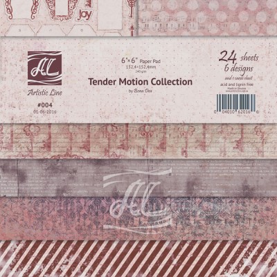 1/2 набора односторонней  бумаги для скрапбукинга Tender Motion Collection, 15*15 см.