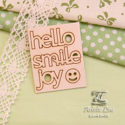 Набор надписей "hello, smille, joy"