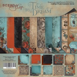 Набор двусторонней бумаги 30х30см от Scrapmir Time to Dream(eng.) 10шт Набор двусторонней бумаги 30х30см от Scrapmir Time to Dream(eng.) 10шт