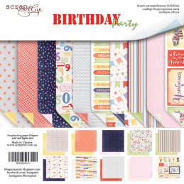 Набор двусторонней бумаги 30х30см от Scrapmir Birthday Party 10шт Набор двусторонней бумаги 30х30см от Scrapmir Birthday Party 10шт