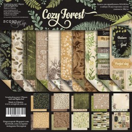 Набор двусторонней бумаги 30х30см от Scrapmir Cozy Forest 10шт Набор двусторонней бумаги 30х30см от Scrapmir Cozy Forest 10шт